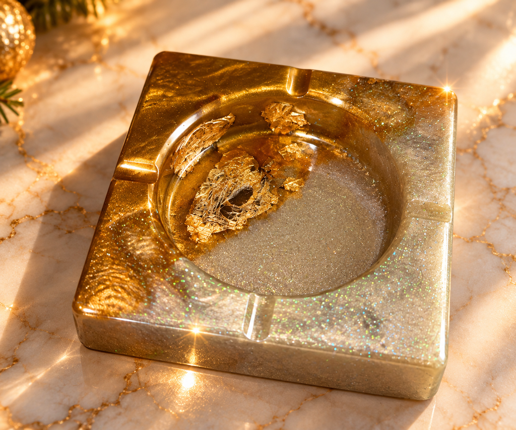 Silver & Gold Square Ashtray