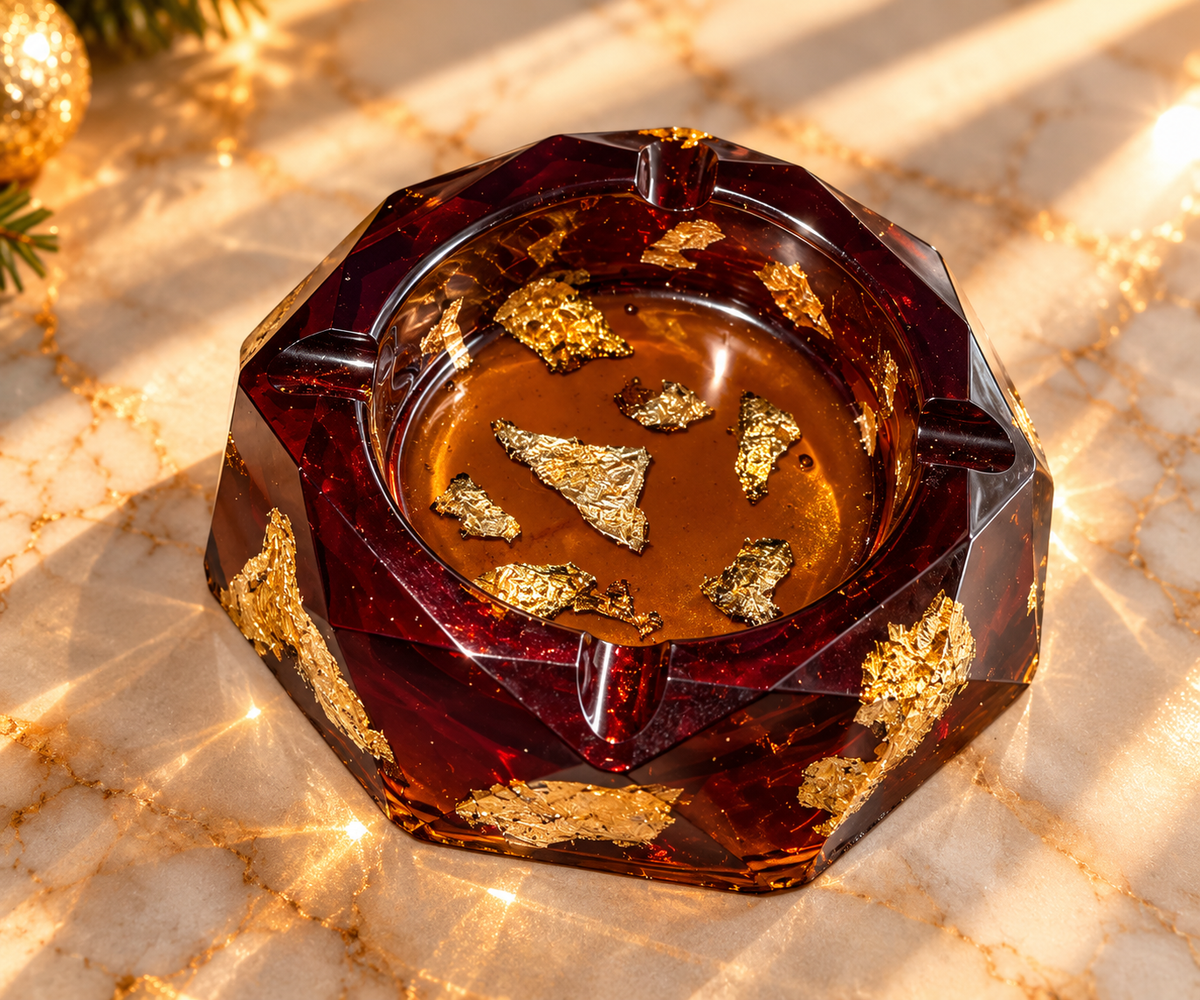 Brown Crystal Ashtray
