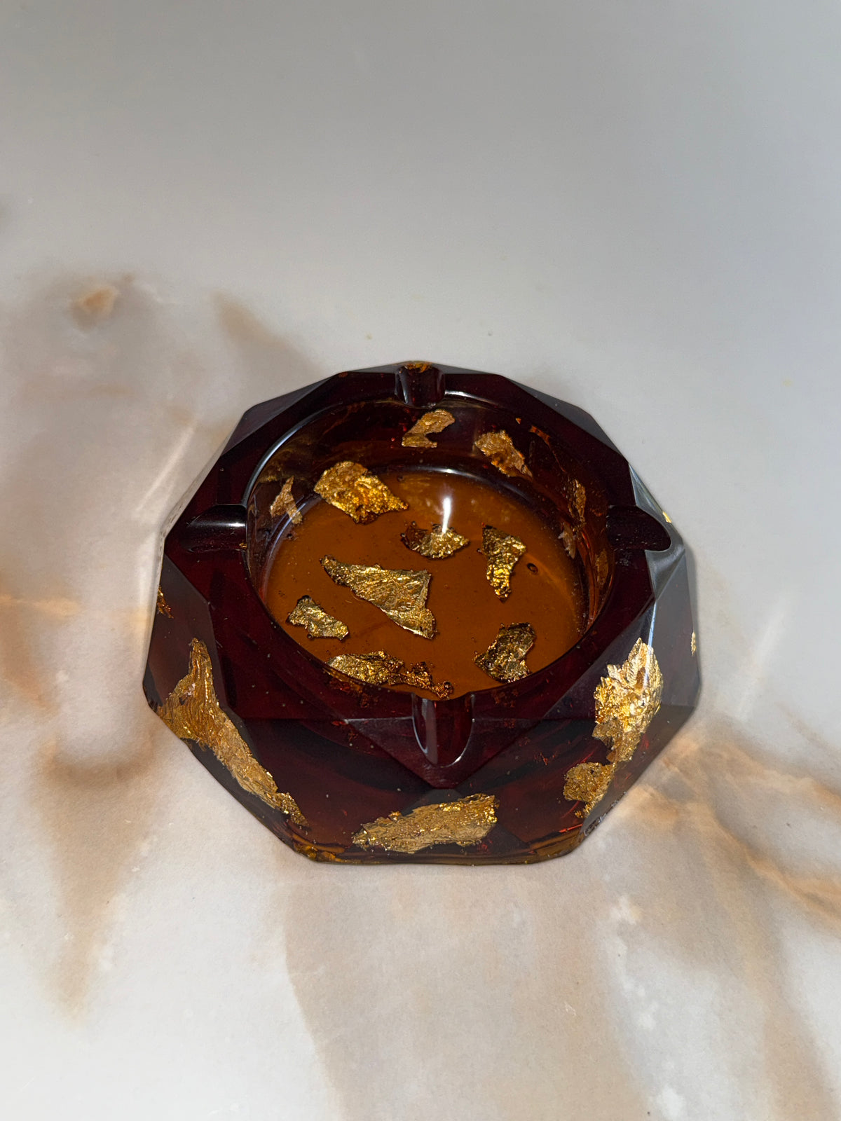 Brown Crystal Ashtray