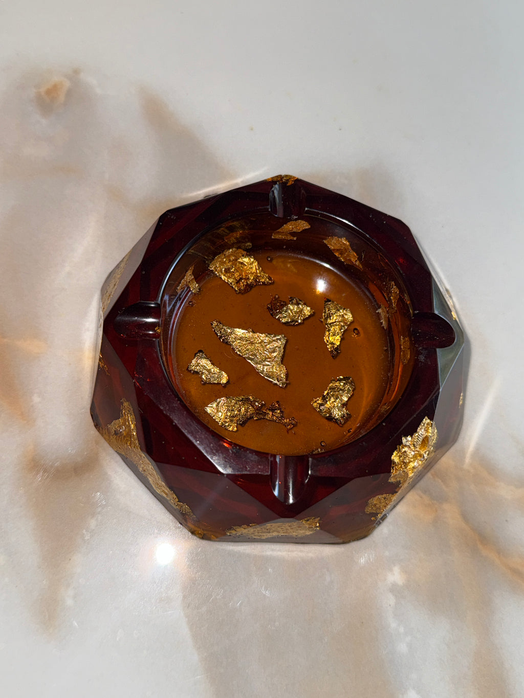 Brown Crystal Ashtray